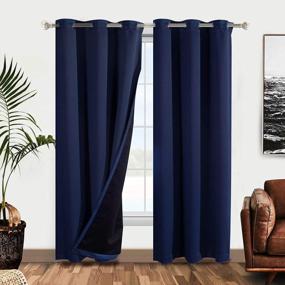 img 4 attached to WONTEX Royal Blue Blackout Curtains: Insulating, Noise Reducing & Sun Blocking For Bedroom And Living Room, 42X84 Inches, 2 Panels