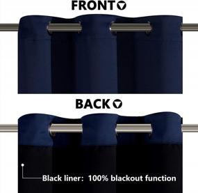 img 3 attached to WONTEX Royal Blue Blackout Curtains: Insulating, Noise Reducing & Sun Blocking For Bedroom And Living Room, 42X84 Inches, 2 Panels