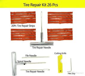 img 3 attached to Ultimate 26-Piece CIADIC Tire Repair Kit: Heavy Duty Universal Flat Tire Repair Tools for Cars, Motorcycles, Trucks, RVs, SUVs, ATVs, Jeeps, and Tractors - Auto Tire Plug Kit for Punctures (A)