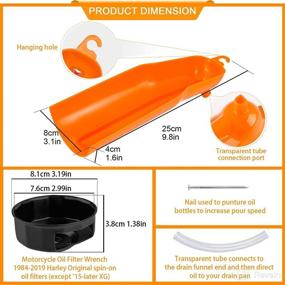 img 2 attached to 🏍️ Ultimate Motorcycle Funnel Sets: Crankcase, Fill Funnel Primary Oil Fill, Drains Plugs & Oil Filter Wrench for Harley Sporster Dyna