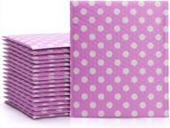 25 pack 8.5x12 inch fuxury kraft bubble mailers, strong adhesion padded envelopes #2 self seal bubble envelope, pink polka dot book mailer packaging for small business. logo