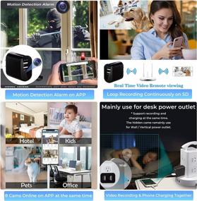 img 3 attached to WiFi Hidden Camera 1080P HD Spy Cam With Remote View, Mini Nanny Cam Security Motion Detection & Exclusive Feature Upgrades 2.4GHz WiFi