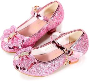 img 4 attached to BFOEL Sparkly Princess Flower Toddler Girls' Shoes ~ Flats