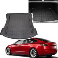 🚗 2017-2021 tesla model 3 trunk mat: heavy-duty all-weather cargo liner - easy to clean, washable, wear-resistant - dust-proof, mud-proof - black logo