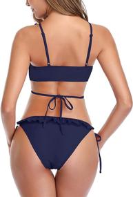 img 2 attached to SHEKINI Womens Ruffle Cut Out Bathing Women's Clothing ~ Swimsuits & Cover Ups