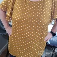 img 1 attached to 👚 IN'VOLAND Plus Size Polka Dot Ruffle Sleeve Chiffon Blouse Flowy Tops Shirt for Women - Loose Casually Stylish review by Tim Bunker