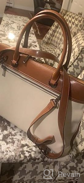 img 1 attached to Vintage Ladies Leather Briefcase For Business - Slim Shoulder Bag For 15.6 Inch Laptop By CLUCI review by David Bartan