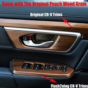 img 2 attached to Peach Wood Grain Inner Window Switch Panel Cover For Honda CRV CR-V 2017-2022 LX EX - Set Of 4 Interior Accessories, No Rear Seat Heating Buttons Included - By Flash2Ning