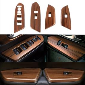 img 4 attached to Peach Wood Grain Inner Window Switch Panel Cover For Honda CRV CR-V 2017-2022 LX EX - Set Of 4 Interior Accessories, No Rear Seat Heating Buttons Included - By Flash2Ning