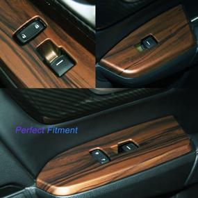 img 3 attached to Peach Wood Grain Inner Window Switch Panel Cover For Honda CRV CR-V 2017-2022 LX EX - Set Of 4 Interior Accessories, No Rear Seat Heating Buttons Included - By Flash2Ning