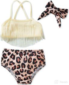 img 4 attached to 👙 Trendy Tassel Bikini Set for Toddler Girls: Stylish Beach Outfit for Summer Fun!