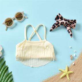 img 1 attached to 👙 Trendy Tassel Bikini Set for Toddler Girls: Stylish Beach Outfit for Summer Fun!