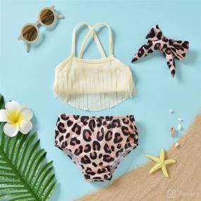 img 3 attached to 👙 Trendy Tassel Bikini Set for Toddler Girls: Stylish Beach Outfit for Summer Fun!