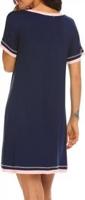 img 3 attached to CzDolay Women'S Soft Knit Nightgowns With Short Sleeves And V-Neckline, S-XXL, Sleepwear, Night Shirts