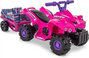 img 1 attached to 🚗 Huffy Kids Electric Ride On Car Mini Quad - Hot Pink: Fun and Excitement for Your Little Ones!