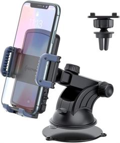 img 4 attached to 📱 OHLPRO Phone Holder Car Mount: 2-in-1 Universal Suction Cup for iPhone, Samsung, Sony, Google & More 4"-6.4" Smartphones