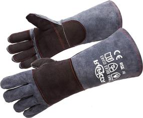 img 4 attached to Кожаные сварочные перчатки RAPICCA Forge/Mig/Stick, термостойкие/огнестойкие