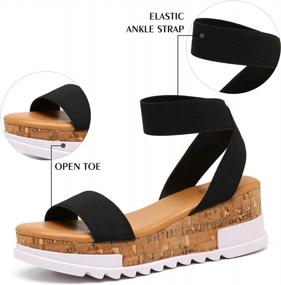 img 2 attached to Katliu Women'S Wedge Platform Sandals Elastic Ankle Strap Cork Platform Sandals