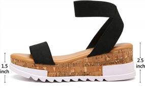 img 1 attached to Katliu Women'S Wedge Platform Sandals Elastic Ankle Strap Cork Platform Sandals