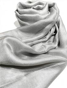 img 3 attached to Silk-Feel Long Scarves With Solid Colors By Shanlin