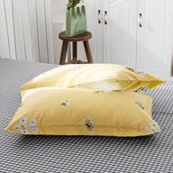 highbuy 100% cotton yellow floral print pillowcases set (2pcs, 20"×26") for girls kids queen decorative pillow cover ,set of 2,standard ,envelope closure (standard pillowcase, hbzt01-i) logo