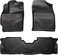 🔧 husky liners weatherbeater series front and 2nd seat floor liners - black - fits 2012-2017 toyota prius v (3 pieces) logo