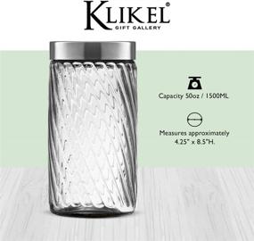 img 3 attached to Stylish Klikel 50Oz Glass Canister Set With Lid For Kitchen Storage And Organization