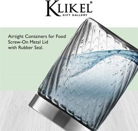 img 1 attached to Стильный набор стеклянной канистры Klikel 50Oz с крышкой для хранения и организации кухни