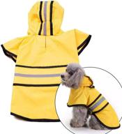 🐶 protect and style: vaygway waterproof dog raincoat with hood - reflective stripe and adjustable lightweight pet dog hoodie jacket for rain логотип