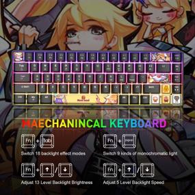 img 2 attached to Portable 60% Mechanical Gaming Keyboard 18 Chroma RGB Backlit Ultra-Compact 68 Keys Dye Sublimation PBT Ergonomic Full Keys Anti-Ghosting Compatible With PS4,PS5,PC,Gamers,Typist(Black/Brown Switch)