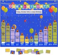 blue birthday pocket chart bulletin board for classroom - eamay happy birthday graph logo