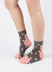 img 3 attached to Женские стильные носки до щиколотки из хлопка с разными рисунками - модный комфорт!