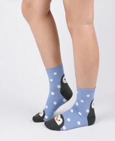 img 1 attached to Женские стильные носки до щиколотки из хлопка с разными рисунками - модный комфорт!