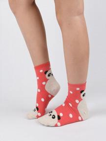 img 2 attached to Женские стильные носки до щиколотки из хлопка с разными рисунками - модный комфорт!