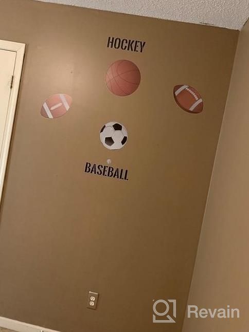 img 1 attached to Supzone Sport Balls Wall Stickers Boys Wall Decals Basketball Soccer Baseball Football Hockey Wall Decor Boys Playroom Bedroom Classroom Living Room review by Azizah Jefferson