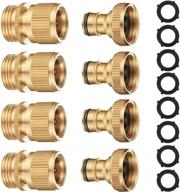 upgrade your water fittings with riemex garden hose quick connector set - solid brass 3/4 inch ght thread for no-leak easy connect (4 pack) логотип