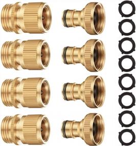 img 4 attached to Upgrade Your Water Fittings With Riemex Garden Hose Quick Connector Set - Solid Brass 3/4 Inch GHT Thread For No-Leak Easy Connect (4 Pack)