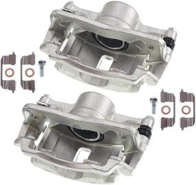 img 4 attached to 🚗 Acura EL Honda Civic Insight 1997-2014 Front Left and Right 2-PC Premium Brake Caliper Assembly with Bracket Replacement