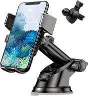 360° rotatable phone holder for car - universal windshield, dashboard, and 📱 air vent mount for all cell phones and devices - suction cup and clip logo