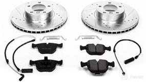 img 1 attached to 🔥 Enhance Braking Performance with Power Stop K944 Front Z23 Carbon Fiber Brake Pads & Drilled + Slotted Rotors Kit