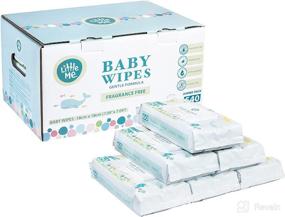 img 4 attached to All Natural Baby Wipes by Little Me | Gentle Formula, Extra Soft, Fragrance Free | Hypoallergenic, Alcohol & Paraben Free | Ideal for Sensitive Skin | Jumbo Box with 9 Flip Top Packs of 60 Wipes, totaling 540 Count