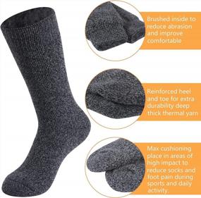 img 1 attached to Heavyweight Thermal Socks For Cold Weather - Warm Insulated Crew Socks For Men And Women, 1/2 Pair, By RTZAT