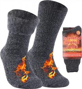 img 4 attached to Тяжелые термоноски для холодной погоды - теплые утепленные носки для мужчин и женщин, 1/2 пары, производитель RTZAT