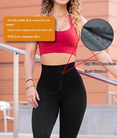 img 3 attached to STARBILD Womens High Waist Adjustable Breasted Corset Shaper Leggings Stretch Workout Yoga Pants Tummy Control Tights