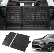 🔒 all weather protection: bomely fit 2019-2022 toyota rav4 back seat cover rear seat back mats trunk mat tpe cargo liner - must-have rav4 accessories! logo