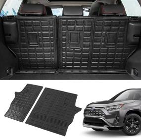 img 4 attached to 🔒 All Weather Protection: Bomely Fit 2019-2022 Toyota Rav4 Back Seat Cover Rear Seat Back Mats Trunk Mat TPE Cargo Liner - Must-Have Rav4 Accessories!