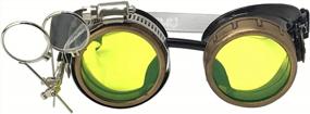 img 4 attached to Исследуйте мир стильно с очками в стиле стимпанк от UMBRELLALABORATORY с компасом, цветными линзами и окулярной лупой