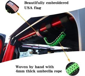 img 3 attached to Bestaoo 2 X Рулонные ручки Ручка для захвата Paracord для Jeep Wrangler YJ TJ JK JL & Amp