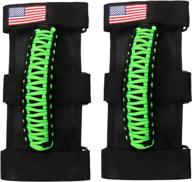 bestaoo 2 x roll bar grab handles paracord grip handle for jeep wrangler yj tj jk jl &amp logo