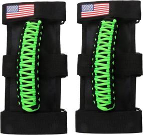 img 4 attached to Bestaoo 2 X Рулонные ручки Ручка для захвата Paracord для Jeep Wrangler YJ TJ JK JL & Amp